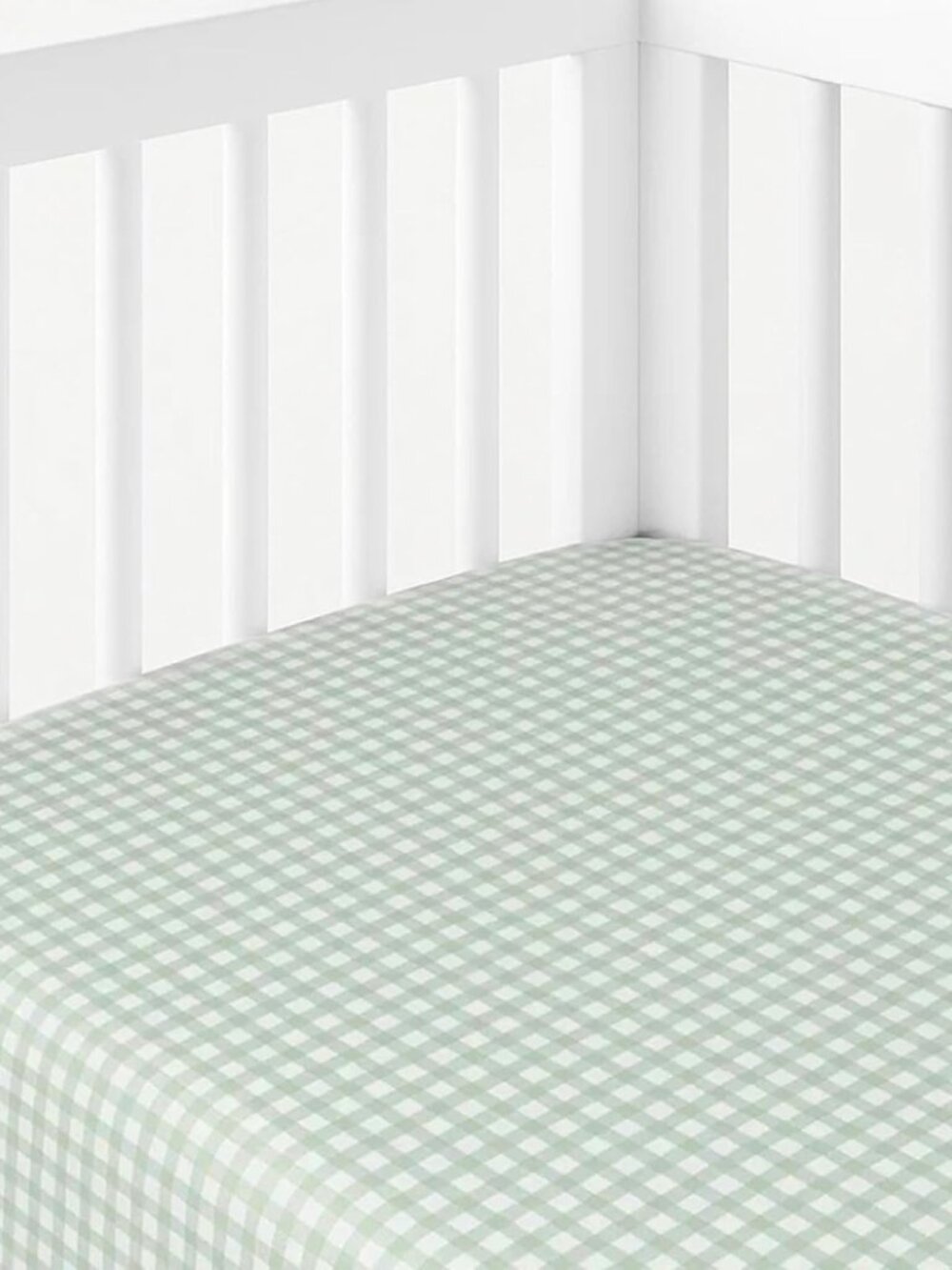 NEW Butterblu Gingham Frankie Fitted Crib Sheet 100% Organic Cotton Baby Bedding